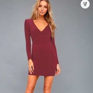 BRAND NEW 🔥 with tags LuLus burgundy dress!